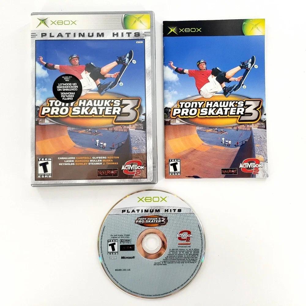 Tony Hawk's Pro Skater 3 Microsoft Xbox Complete w/ Reg Card Broken Case Tested
